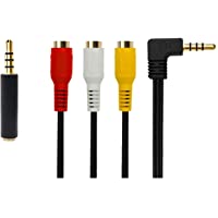 QiCheng&amp-LYS Cable de vídeo AV de 3-5 mm a RCA para iPod- MP3-PC- 3-5 mm a RCA Macho a RCA estéreo Audio Video Macho…